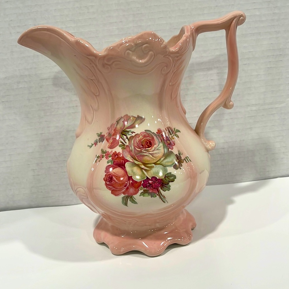 Vintage Pink Rose Vase